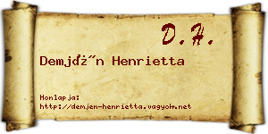 Demjén Henrietta névjegykártya
